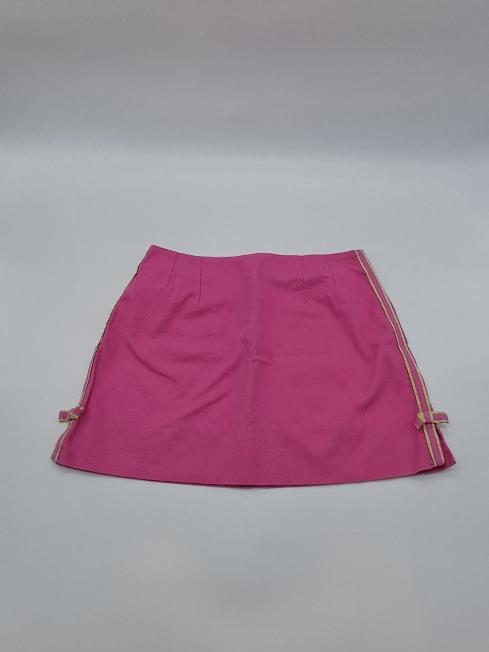 VTG 1990"s Lilly Pulitzer Pink Mint Green Ribbon & Bow Mini Skirt Size 8